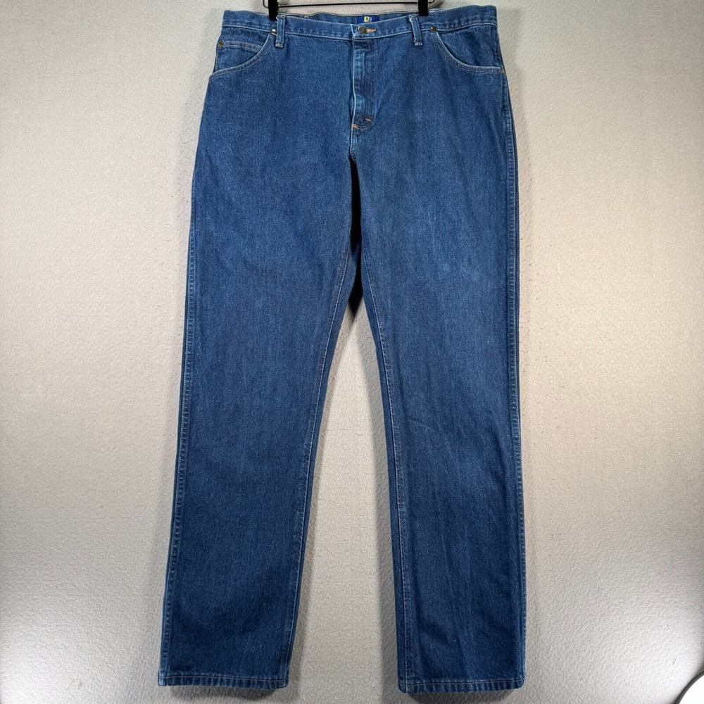 Wrangler‎ Jeans Mens 42x34 Regular Fit Blue Medium Wash Straight Cowboy 47MWZPW